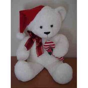 18" White Sitting Bear