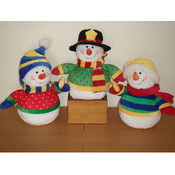 10" 3 Asst. Colorfully Dressed Snowmen