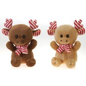 7" 2 Assorted Sitting Plush Reindeer