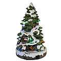 Animated Christmas Tree with Village Scene