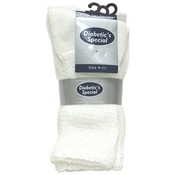 Diabetic Non Binding White Crew Sock Size 9-11
