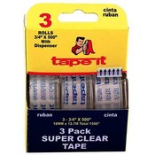 3/4" x 500' Super Clear Tape 3 Pack