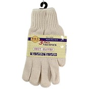 B &amp; G White Knit Gloves 3 Pair