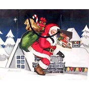 Christmas Horizontal Large Gift Bag Matte Finish