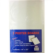 White Poster Board 14" x 22" 3 Sheets