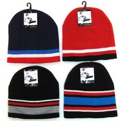 Boys Beanie Hat w/Stripes Assorted Colors(Case of 12)