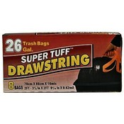 Super Tuff Drawstring Trash Bag 26 Gallon