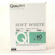 Quality 1 Soft White 60 Watt 4 Pack