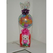 Happy Birthday Bear in a Plastic Bag and Ballo
