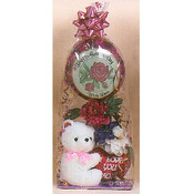 Side Pillow Bear with Flowers and Balloon
