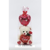 Valentine's White Plush Bear With Balloon