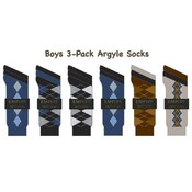 Boys 3 Pack Argyle Dress  Socks