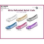 Girls Perforated Ballet With Bow