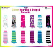 Glitter Non-Skid 1 Pk Toe Socks