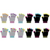 Ladies Neon Mixed Color Tipped Glove