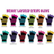 Ladies Neon/Bright Layered Stripe Glove