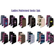 Ladies Patterned Socks 3Pack