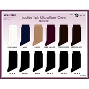 Ladies 1 Pk Textured Microfiber Crew Socks