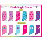 Ladies 1 Pk Plush Bright Socks