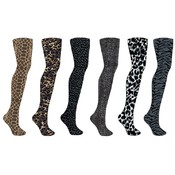 Women's Animal Paper Print Footed Tights
