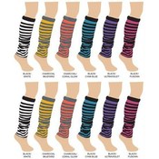 Ladies Rugby Stripped Leg Warmers