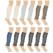 Ladies Marled Yarn Cable Leg Warmers