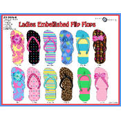 Ladies Embellished Flip Flops