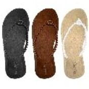 Ladies Microsuede Braided Thong Flip Flops