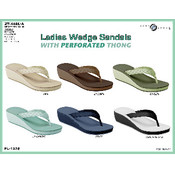 Ladies Wedge Sandals With Perforated Thong