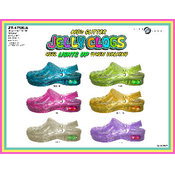 Kids Glitter Jelly Clogs Light Up Heels