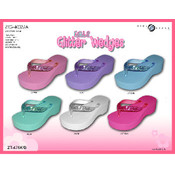Girls Glitter Wedge Flip Flops