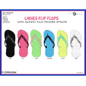 Ladies Flip Flops With Glossy Printed Straps