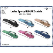 Ladies Sporty Nubuck Low Eva Wedge Flip Flops.