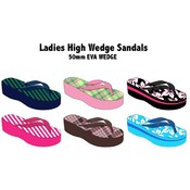Ladies High Eva Wedge Flip Flops