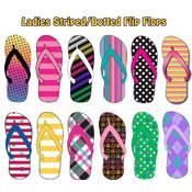 Ladies Striped &amp; Dotted Flip Flops