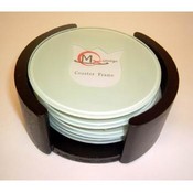 Set of 4 Round Glass Coaster Photo Frames