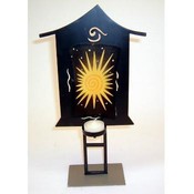 Metal Tealight Candle Holder w/Glass Sun Insert