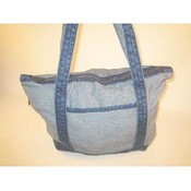Denim Tote Bag with Shoulder Straps Item #6505