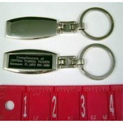 Imprinted Sleek Looking Deluxe Silver Keychain