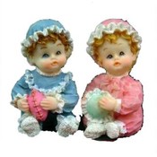Polyresin Baby Boy and Girl Figurines