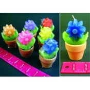 Assorted Color Flower Pot Candles