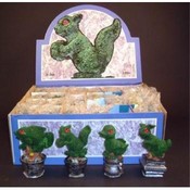 Polyresin Green Gargoyle Animals with Red Eyes