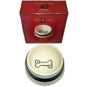 Ceramic Dog Bowl with Collar Accent by Cherrydale