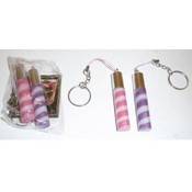Set of 2 Flavored Swirl Lip Gloss Keychains