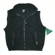 Short Sleeve Black Fleece Vest