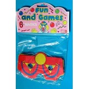 6 Decorative Party Masks Assorted Colors