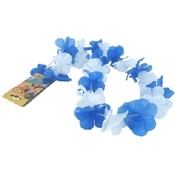 Blue and White Silk Flowered Lei