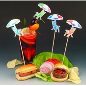 Beach Chair W/Umbrella Party Picks