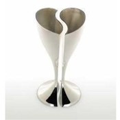 Interlocking Heart Silver Toasting Glasses