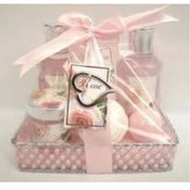 6 pc. Rose Scent Bath Gift Set(Case of 12)